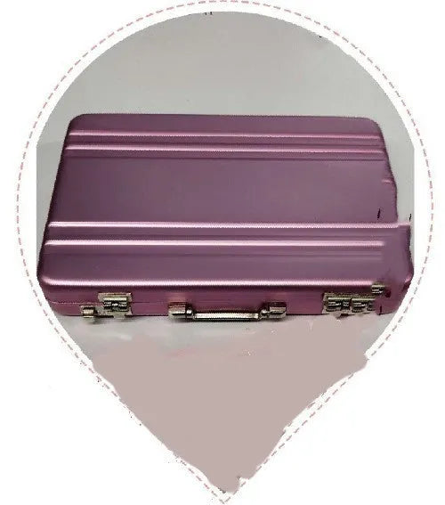 Slim aluminium alloy metal card holder in six colour options: black, silver, blue, red, gold, pink.