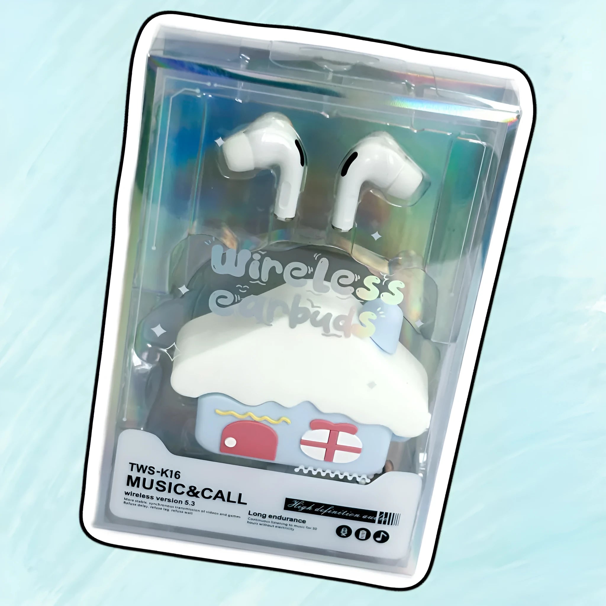 New Cartoon Doll Silicone Protective Cover for wireless earbuds case in Small House colour