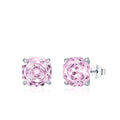 S925 sterling silver rose stud earrings for women in pink 6mm and 8mm sizes