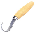 FastCraft curve carving knife with wooden handle and stainless steel blade for wood carving.