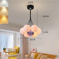 Nordic moon bubble chandelier in gold and black with iron construction and LED lighting