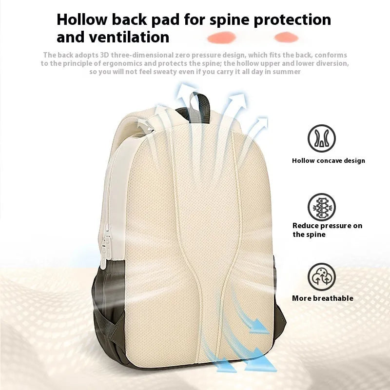 Lightweight travel backpack with curved shoulder straps in cherry blossom pink colour