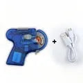 Transparent electric fishing hook tier tool in lake blue colour with visible internal mechanism