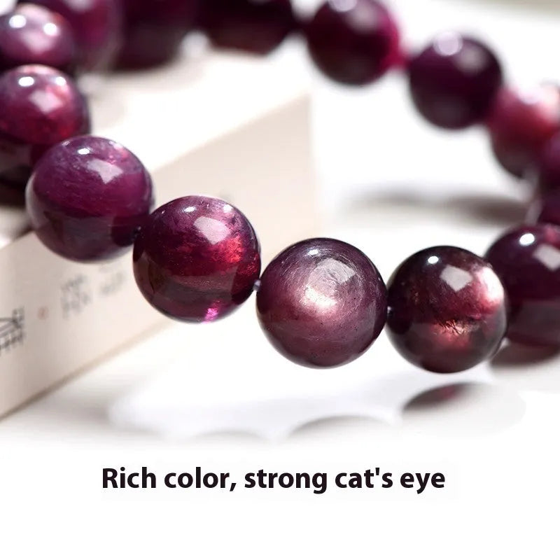 Purple lepidolite crystal bracelet with polished round beads in multiple size options