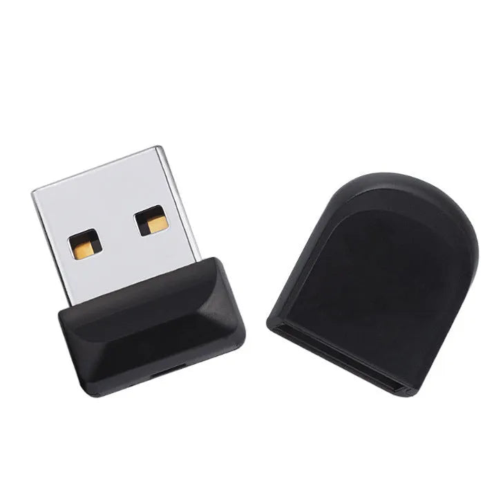 Mini U Disk black USB flash drive with compact design and solid colour finish