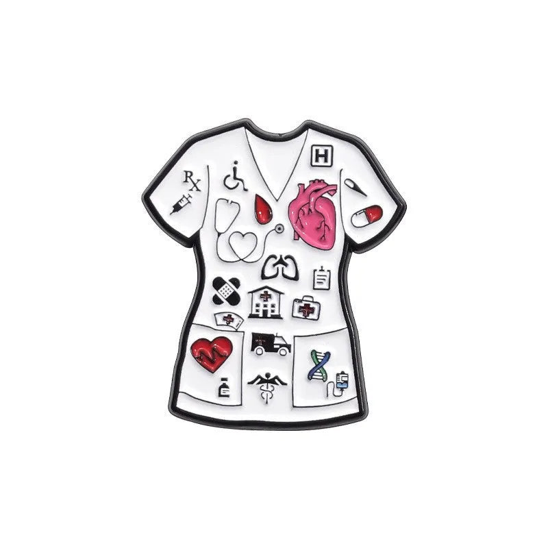 Alloy baking varnish brooch pin with cartoon character design on white background
