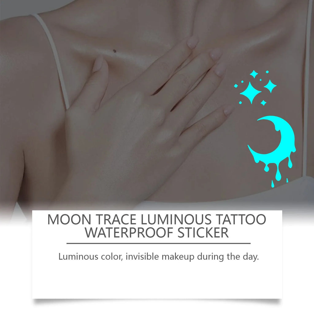 Luminous temporary tattoo stickers pack with glow-in-the-dark party designs