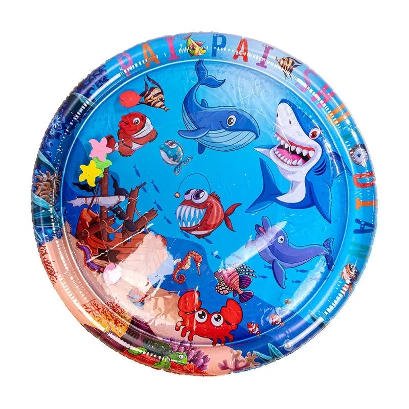 PVC inflatable water cooling mattress for pets in aquatic designs with water injection feature
