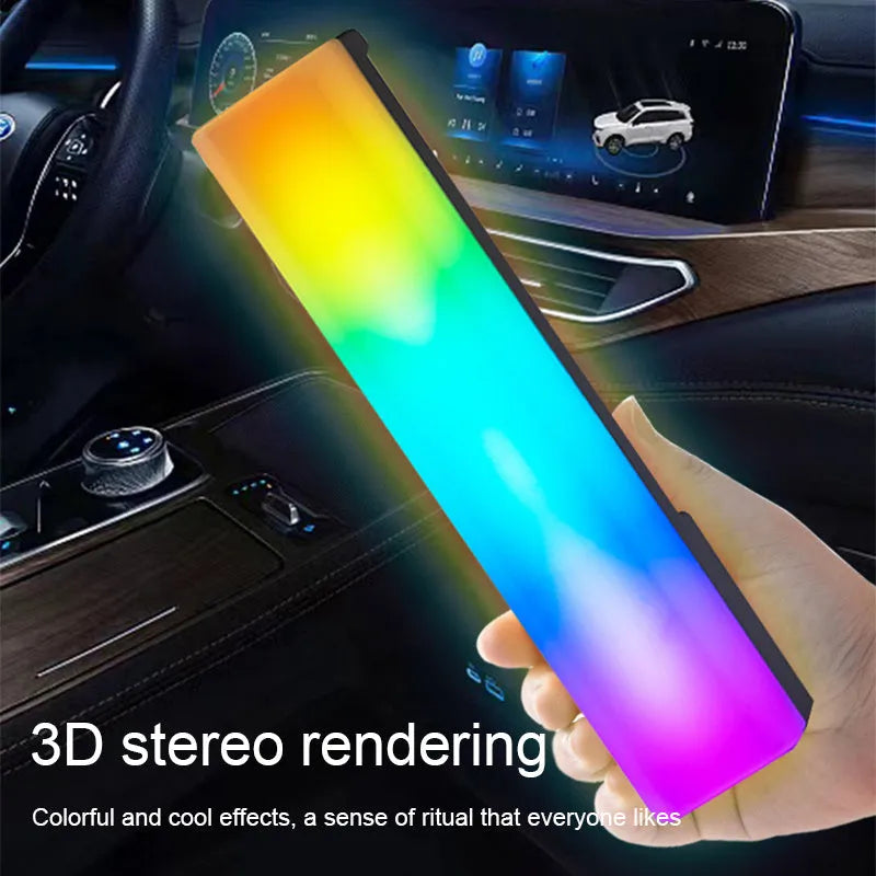 3D RGB LED ambiance lamp with voice-activated rhythm light in black or white shell