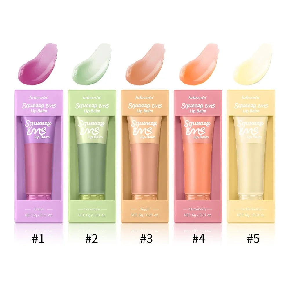 Sweet fruit flavour moisturizing squeeze lip balm 6g in grape flavour