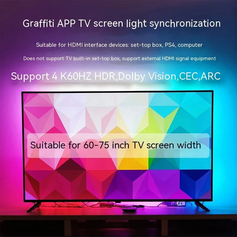 TV sync ambience light streamer with colourful LED beads for television backlighting