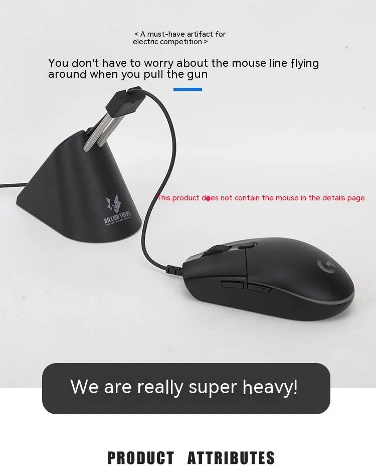 Black and white ABS plastic mouse cable holder for gaming desk organisation