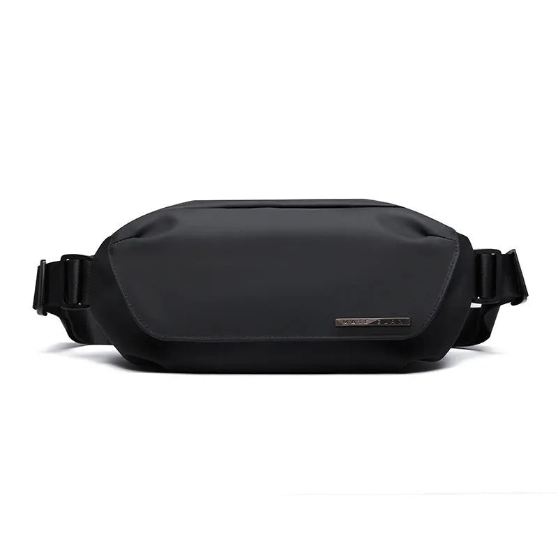 Black Oxford cloth men's messenger bag with one-shoulder strap in street trend style