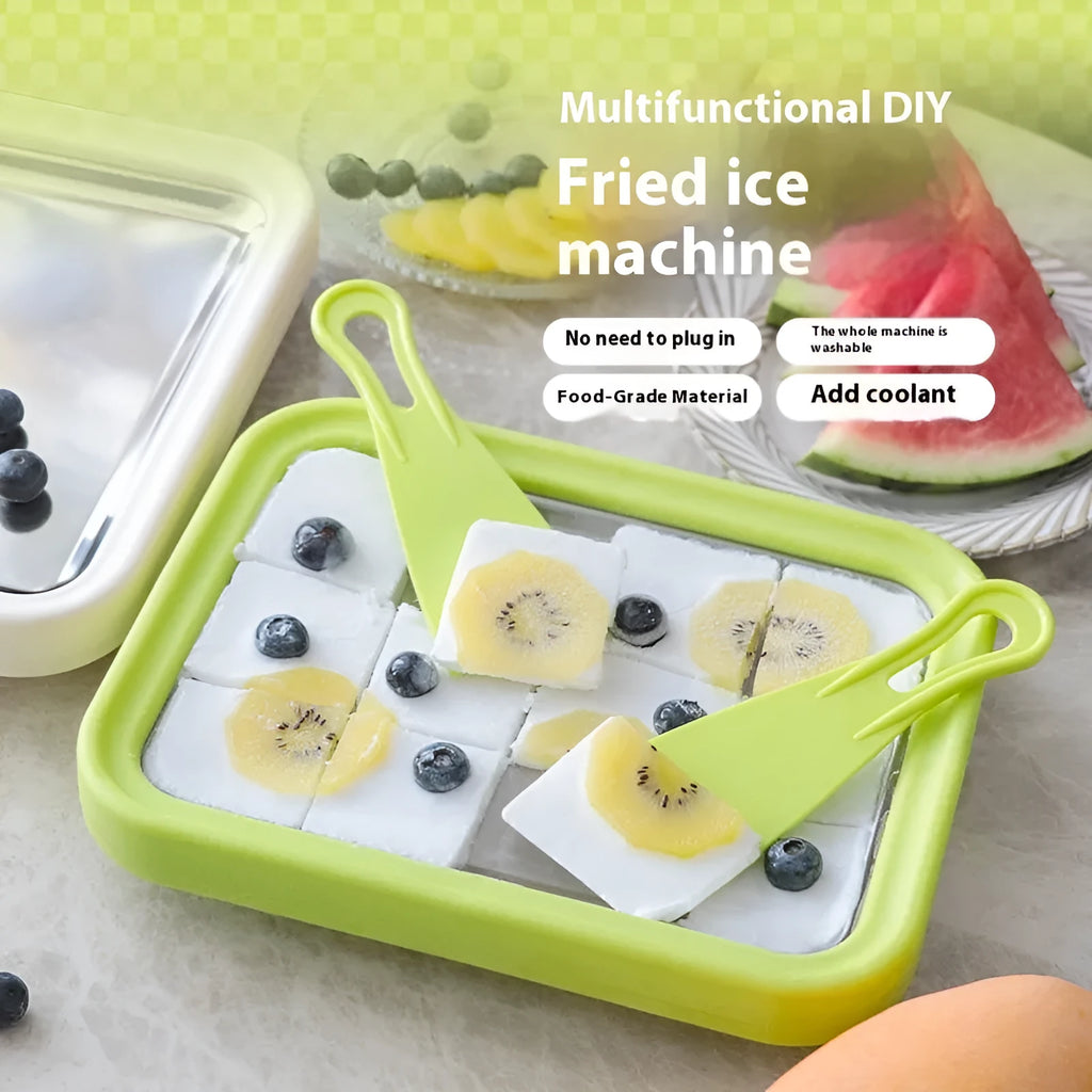 Children's DIY fried yoghurt machine in four colour options with aluminium gasket