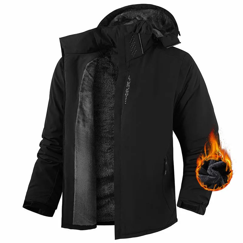 Autumn winter couple outdoor wind coat in beige, waterproof and breathable for hiking and camping