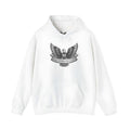 Cotton blend solid colour hoodie pullover with hood and long sleeves on hanger