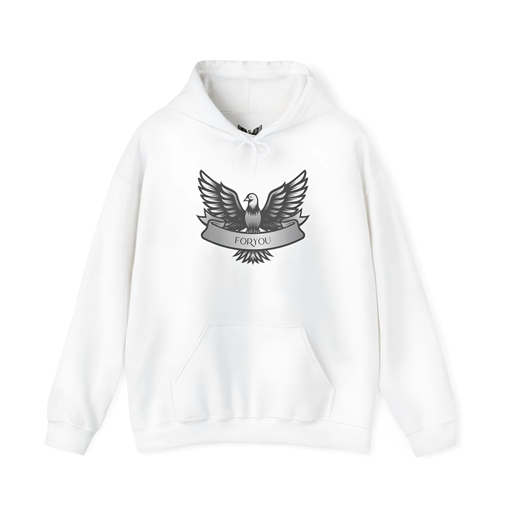 Cotton blend solid colour hoodie pullover with hood and long sleeves on hanger