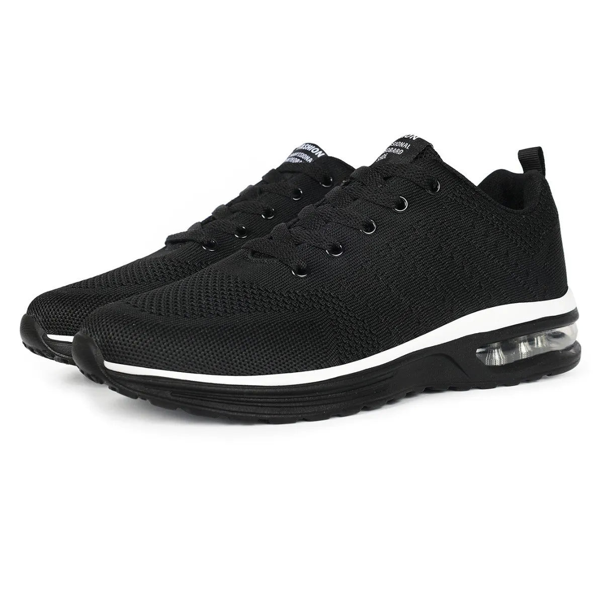 Casual Flyknit breathable running shoes in multiple colours on a white background.