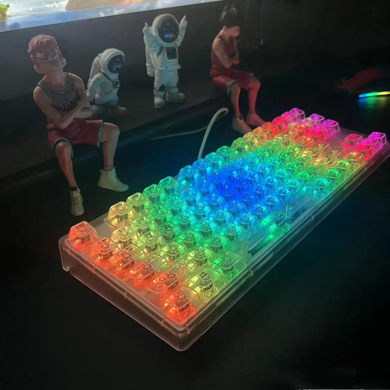 132 transparent plastic key caps for mechanical keyboard replacement set