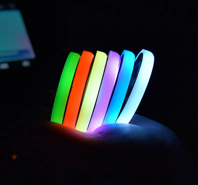Car cup holder LED light coaster showing 68mm diameter and seven colour lighting options