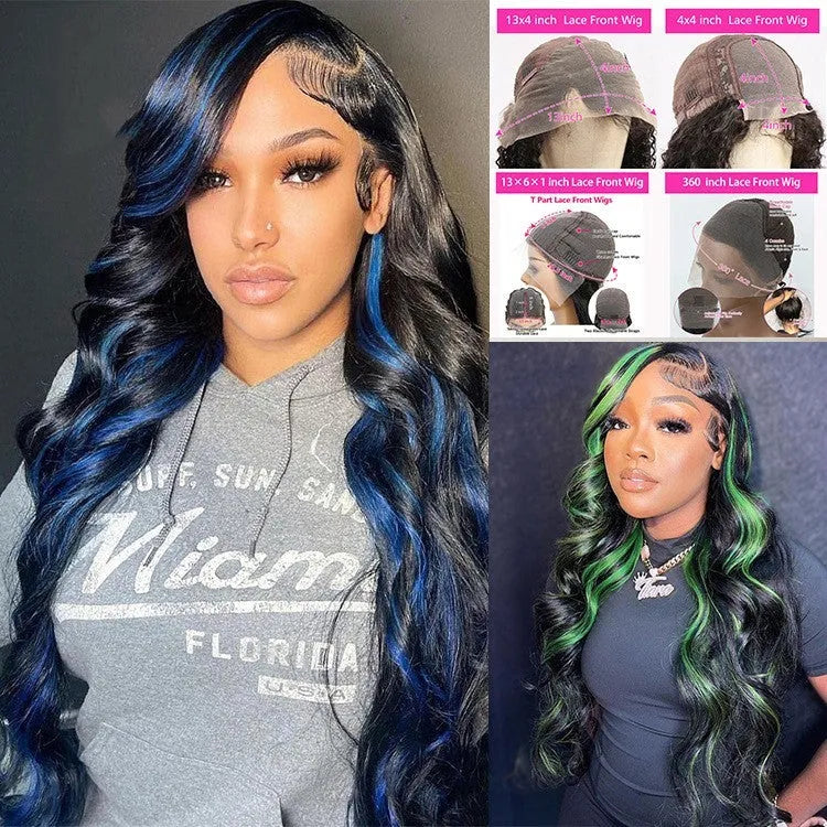 A woman wearing a star fashion style human hair lace front wig with a 4x4 lace hairline.