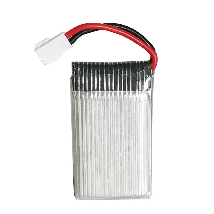 37V 600mAh lithium polymer UAV battery with small white head plug and output board, dimensions 45x25x8mm