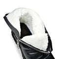 Men's high-top zipper Martin boots in black patent leather with low wedge heel rubber sole
