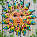 Iron sun face wall hanging decorative craft in multiple colour options