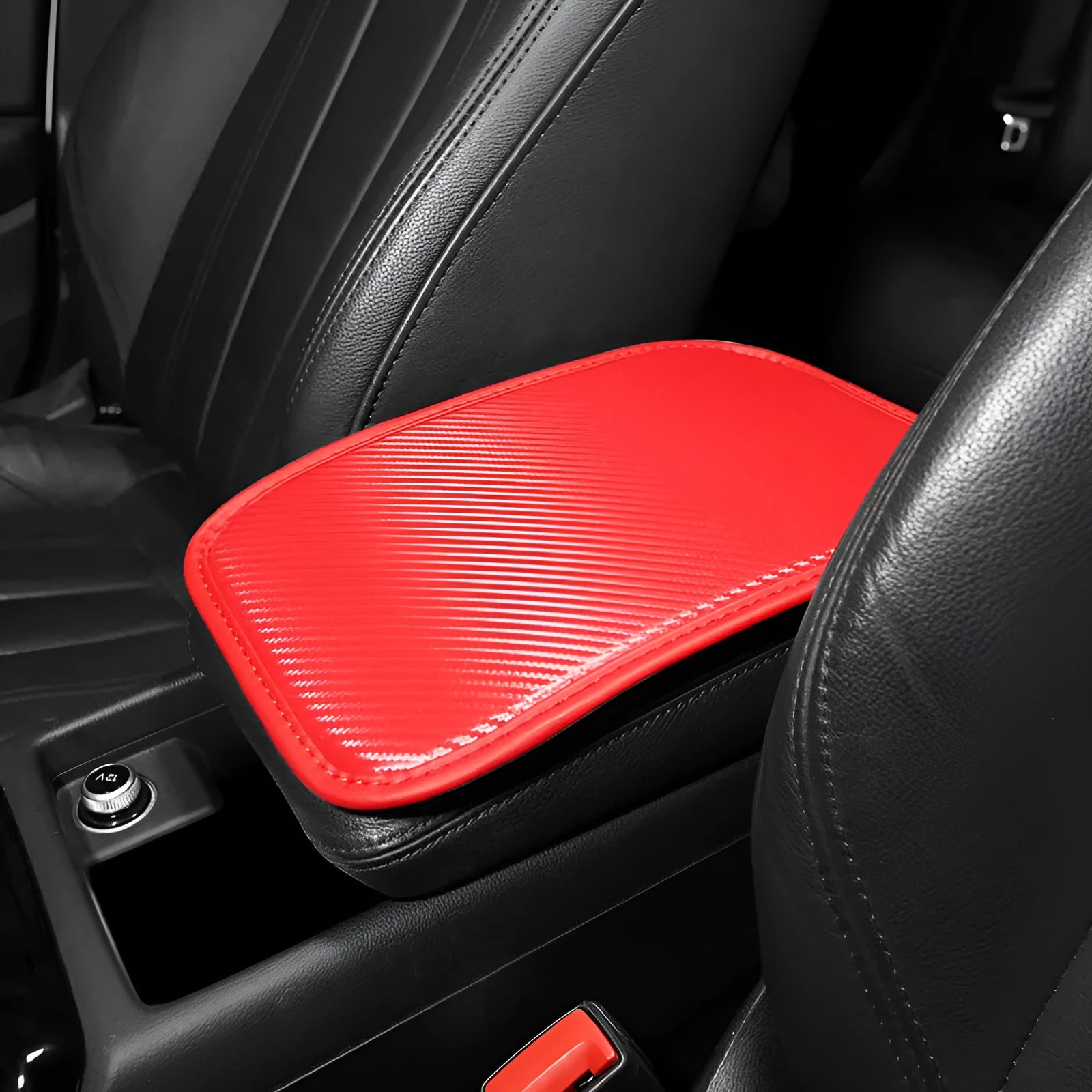 Genuine leather automotive armrest cushion mat in choice of four colours for centre console protection