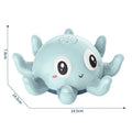 Automatic water spray bath toy with flashing lights in pink or blue colour for children's bath time