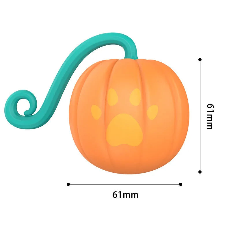 Electric cat toy with luminous ball in pumpkin or watermelon design pattern for interactive pet play