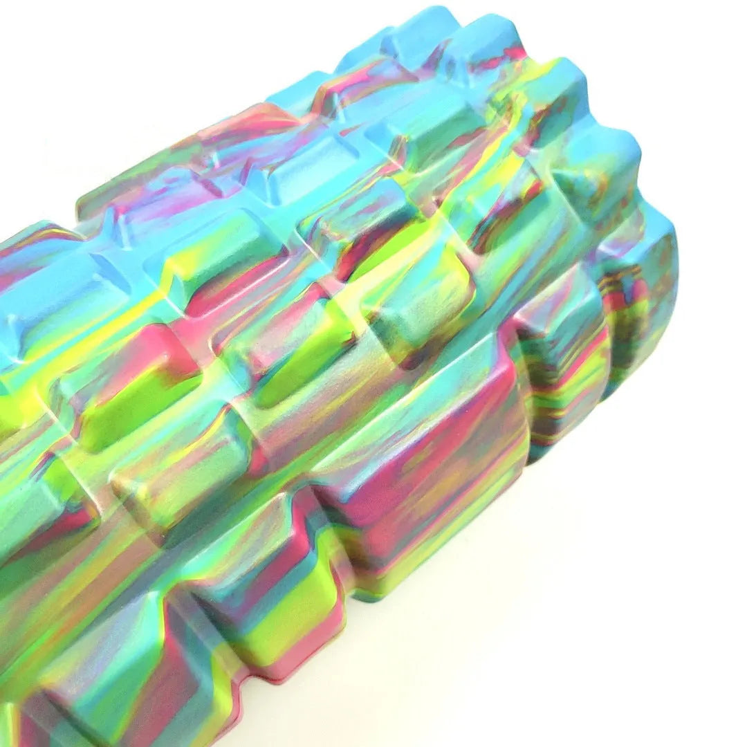 33cm camouflage pattern EVA foam roller in blue-green-yellow colour option for fitness massage