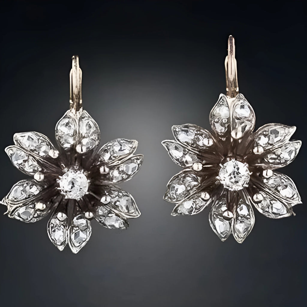 Silver retro creative earrings for women with electroplated finish and alloy construction