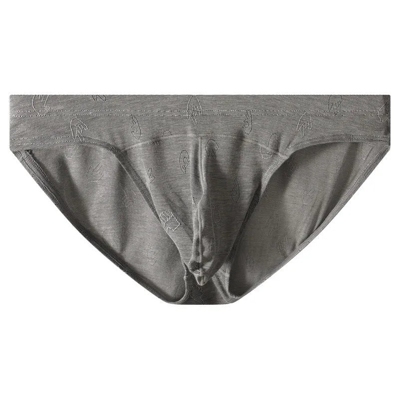 Modal low-waist briefs in jacquard ice silk fabric showing quick-drying underwear in multiple colour options