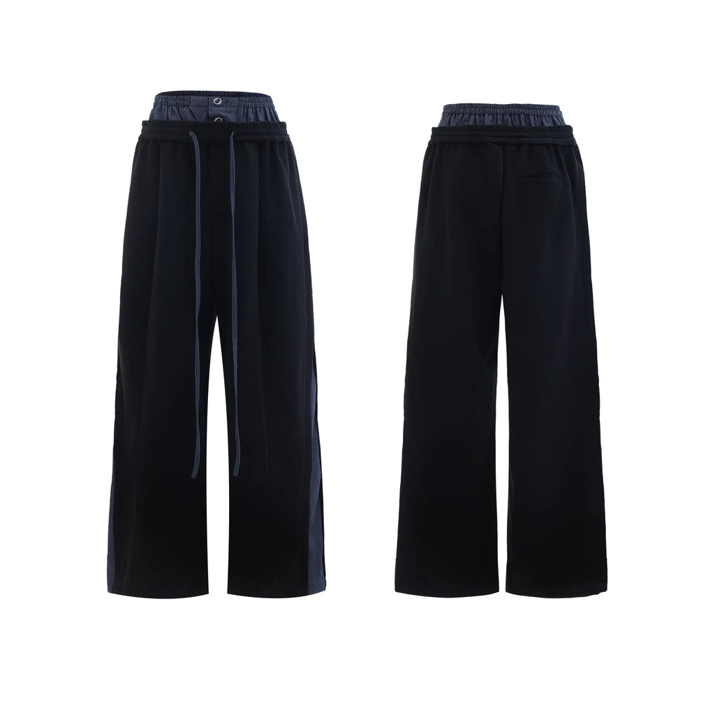 Men's hooded three-dimensional stitching sports leisure suit with matching trousers in black or grey polyester