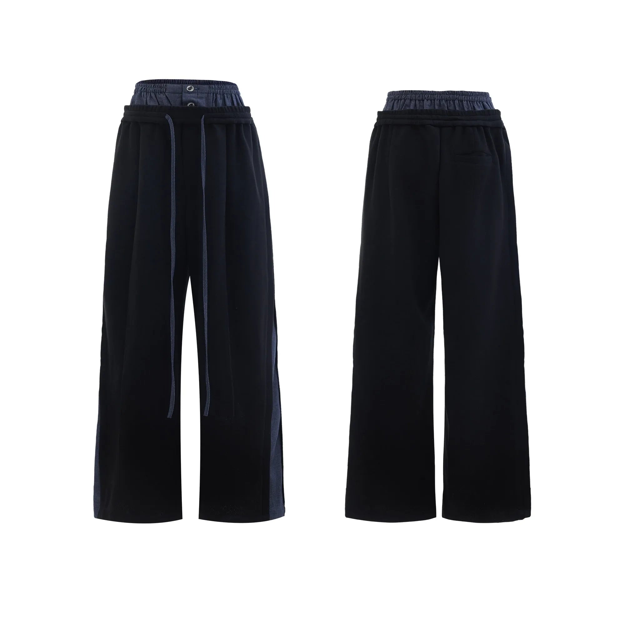 Men's hooded three-dimensional stitching sports leisure suit with matching trousers in black or grey polyester