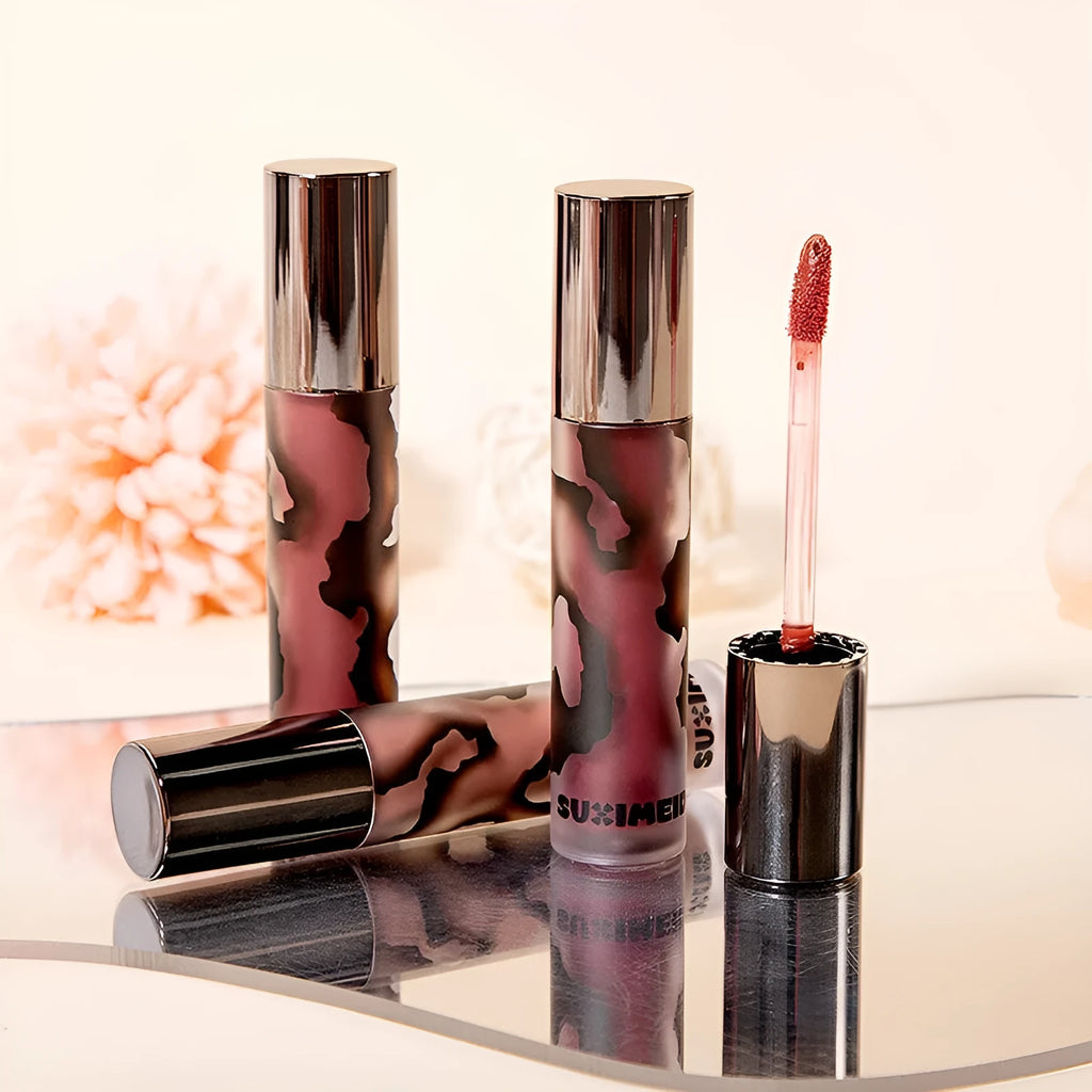 Lava Secret Matte Lip Mud Lipstick in five colours including orange brown coffee and jujube red