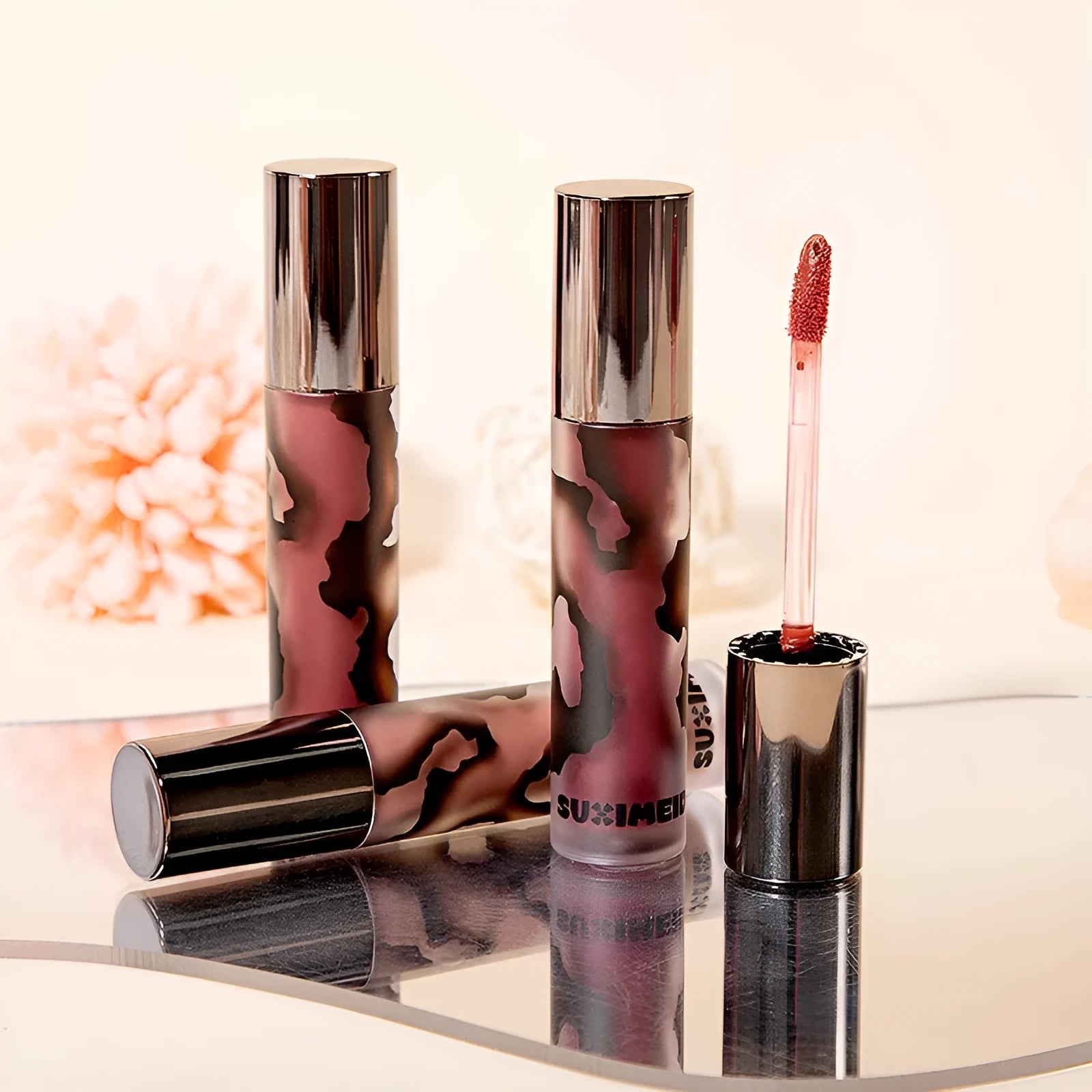 Lava Secret Matte Lip Mud Lipstick in five colours including orange brown coffee and jujube red