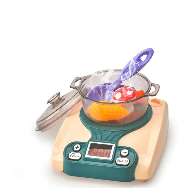 Plastic simulation induction cooker kitchen toy house for infant girls aged 0-3 years