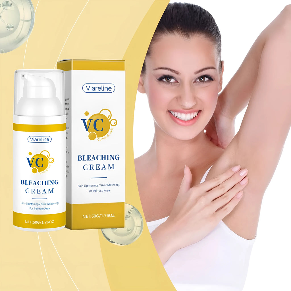 50g container of skin lightening cream with vitamin C and titanium dioxide for pigmentation concerns