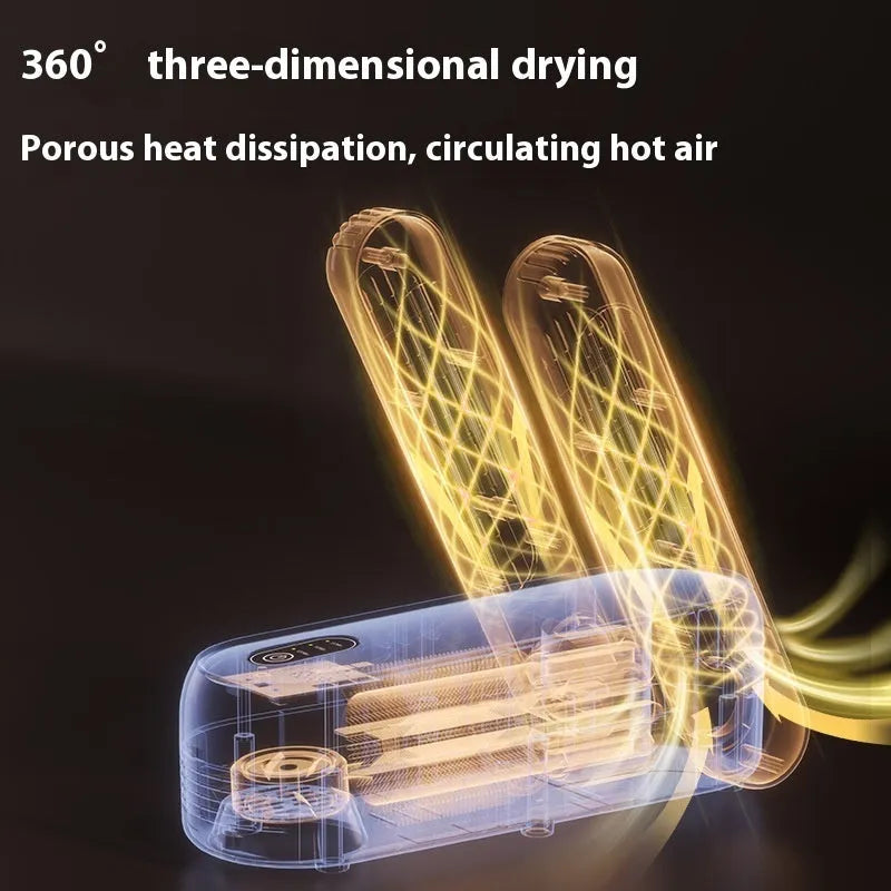 Automatic shoe dryer machine with timer display and multiple size specifications for footwear drying