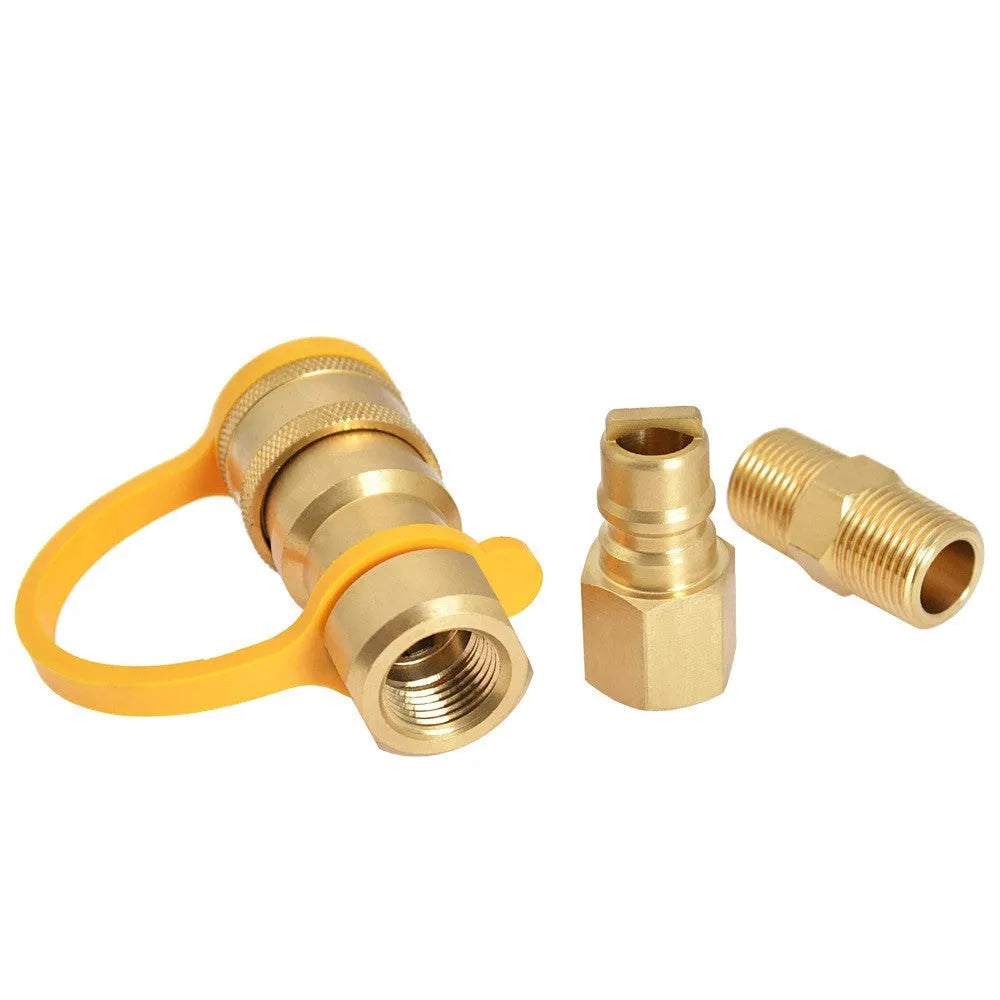 Brass gas propane conversion charging connector with 3/8 inch American standard thread