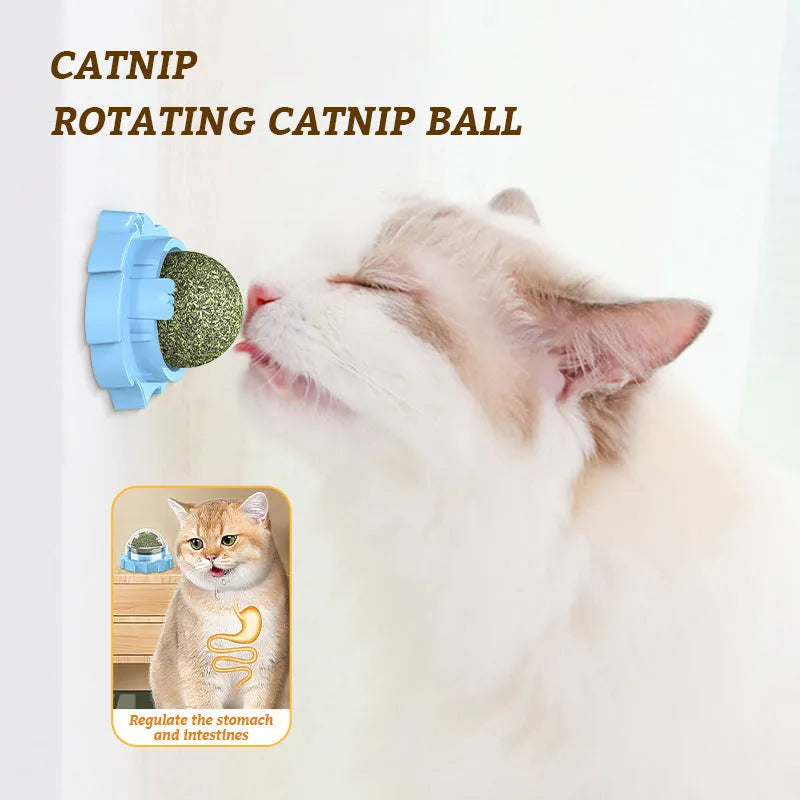 Blue lion-shaped molar cat chew toy with mint flavour on a plain background.