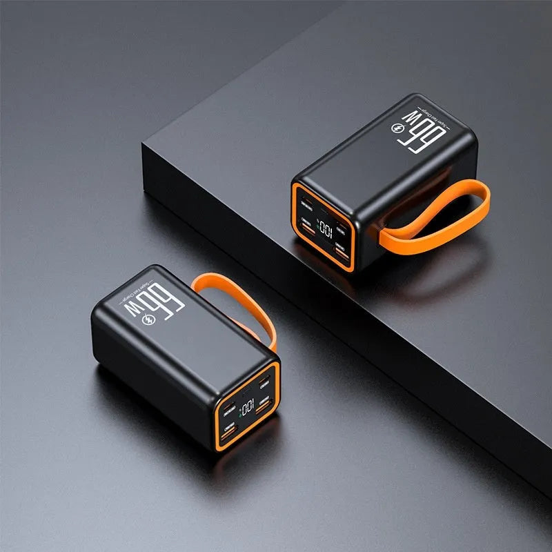 PD66W fast charge 20000 mAh power bank in black or white colours with creative design