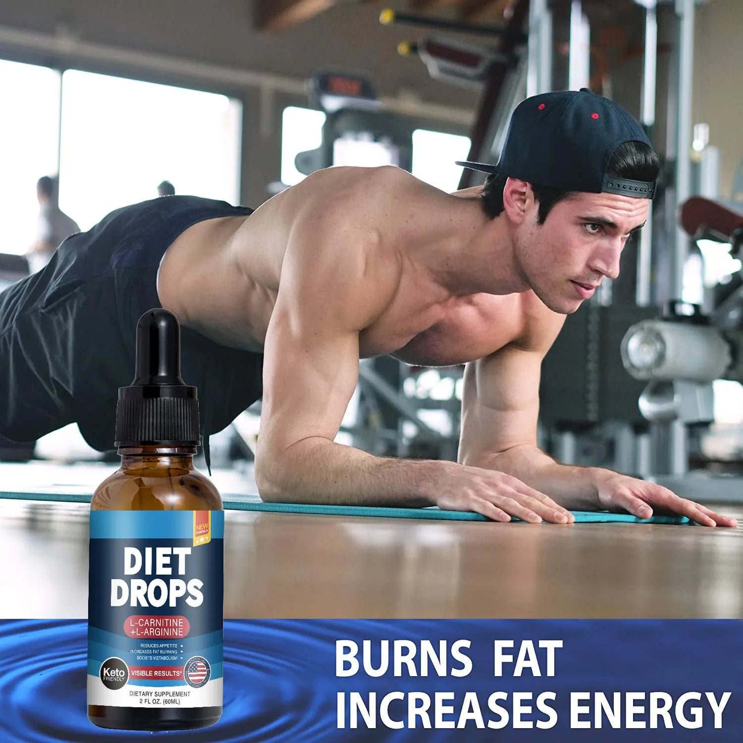 60ml bottle of ketone drops liquid dietary supplement for body shaping support