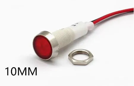10mm stainless steel edge indicator light in multiple colours: white, yellow, red, green, blue.