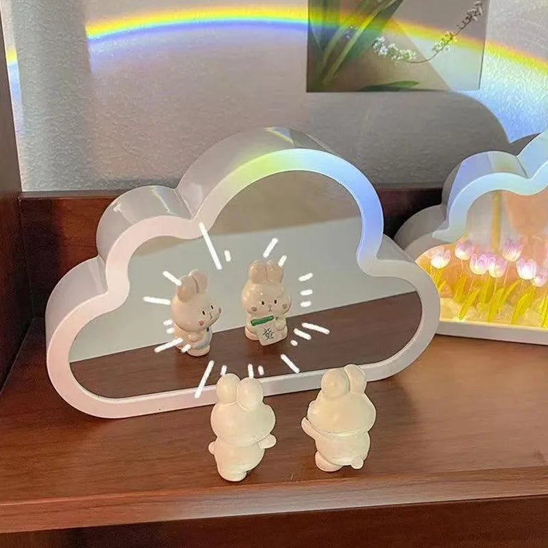 DIY tulip-shaped night lamp with LED light and decorative mirror in multiple colour options