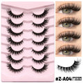 Box of natural false eyelashes with six size options and included glue