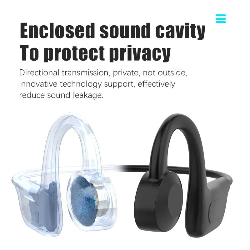 Black VG02 true wireless sports Bluetooth headset with ear-mounted design and private mould construction