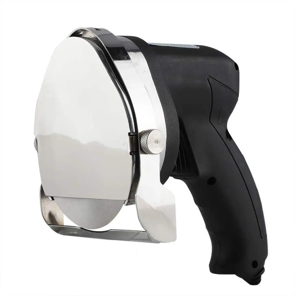 Black KS-100E electric meat cleaver with EU plug for barbecue preparation.